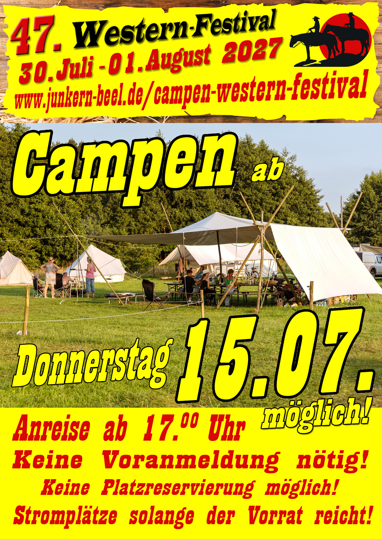 Werbung campen Festival 2027 ab Donnerstag